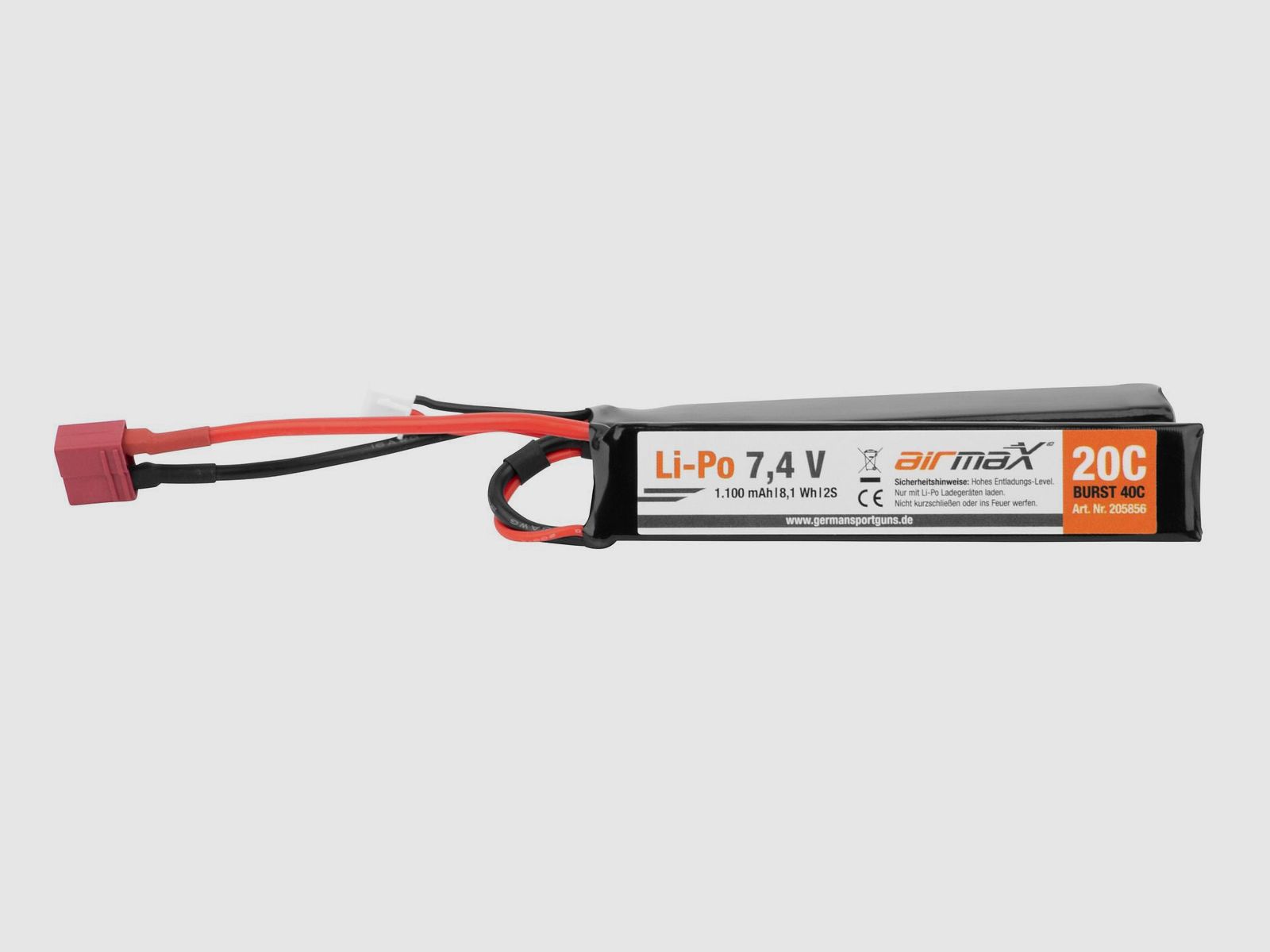 Akku Li-Po 7,4V 1.100 mAh Dean Stecker