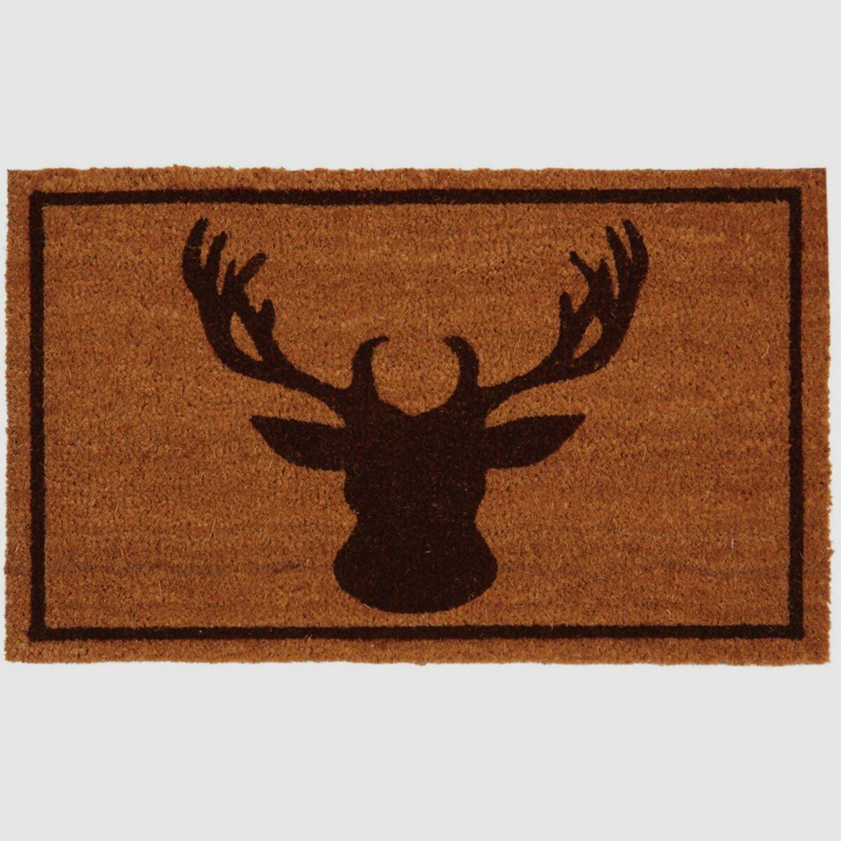 Lovergreen Outdoor Motiv Kokosnuss Fußmatte brauner Hirschkopf
