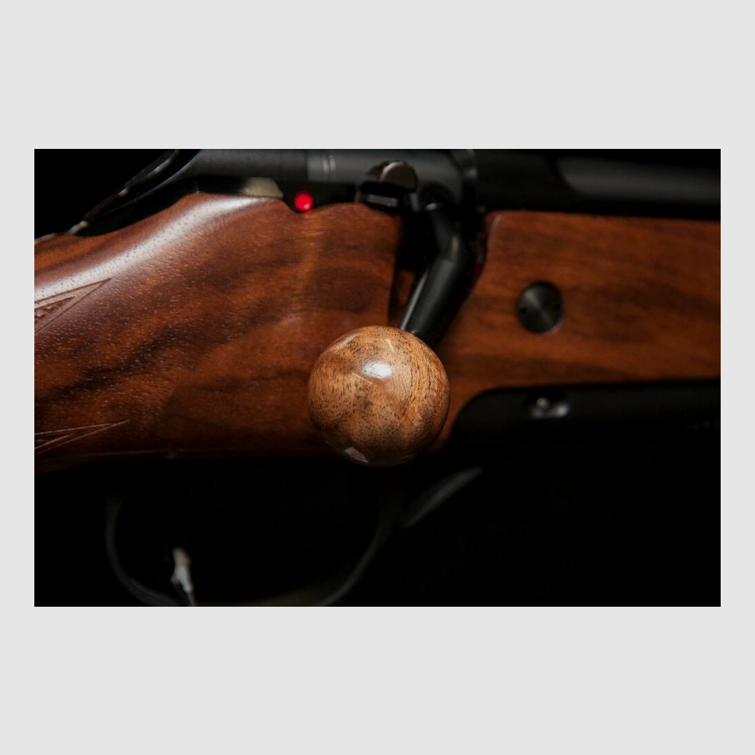 Kompletny zestaw młodego myśliwego z karabinem powtarzalnym z lunetą luksusową, drewno Haenel Jäger 10 Timber Edition, montaż Dentler