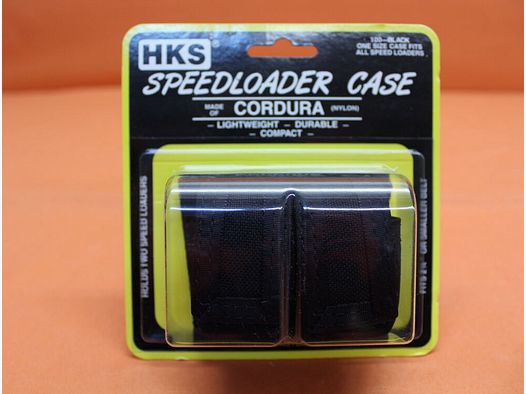 HKS. HKS Speedloader Case Cordura black (for 2 speedloaders) with Velcro belt width up to 2.25"