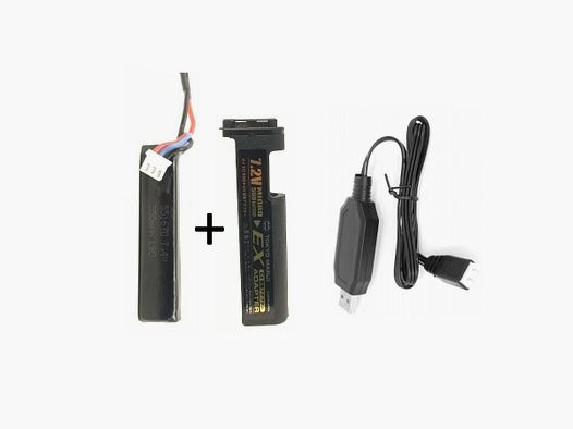 Tokyo Marui "EX Akku Conversion" -  mit 550mah 7,4V Lipo Akku für MP7/MAC-10 AEP-MP