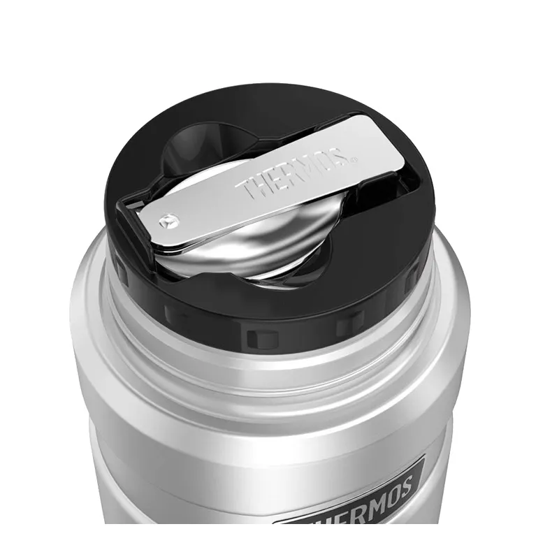 THERMOS – Lebensmittelthermoskanne mit faltbarem Löffel und Becher – schwarz – 173053, Bild 2 von 3