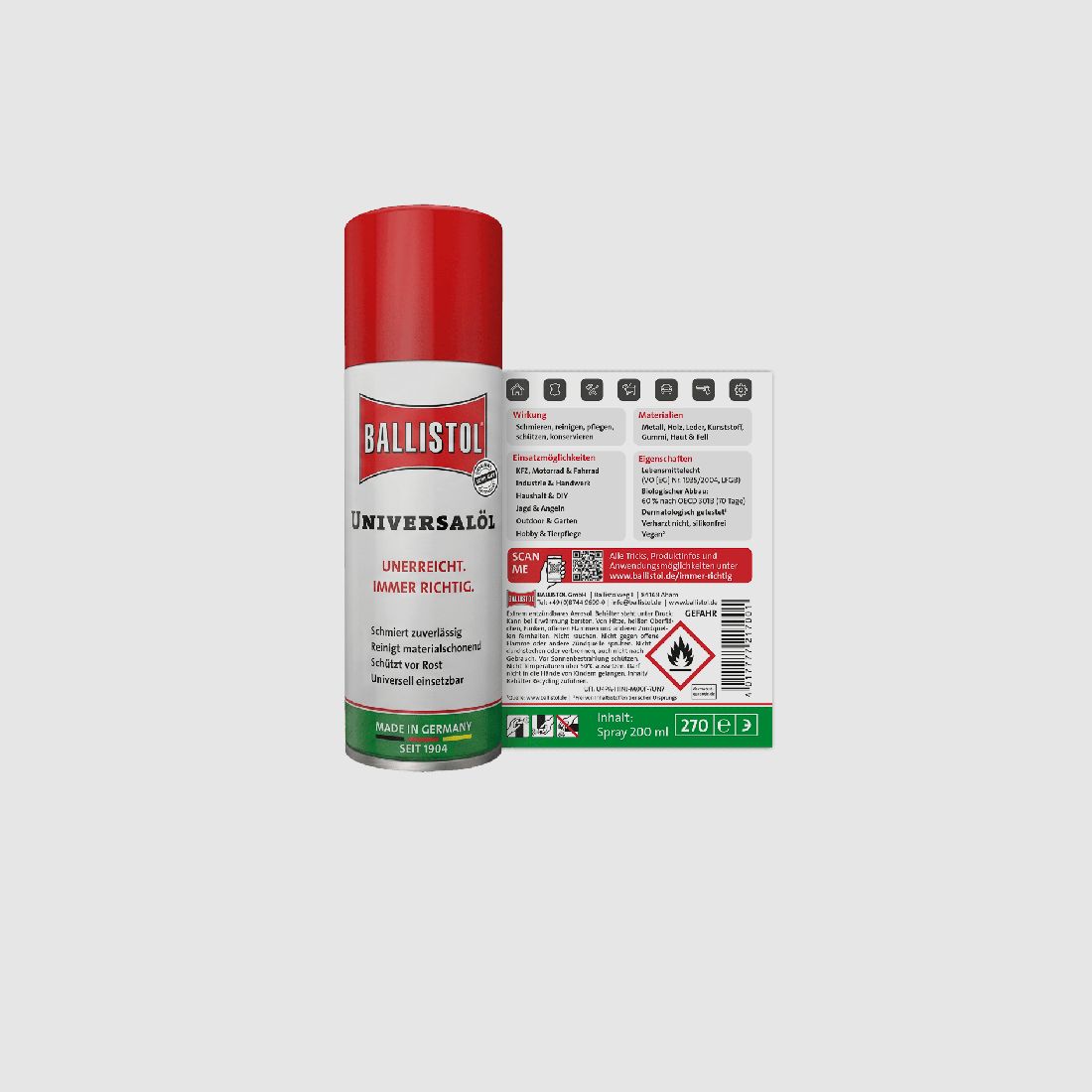 Aerozol olej uniwersalny 200ml BALLISTOL, zdjęcie 2 z 3