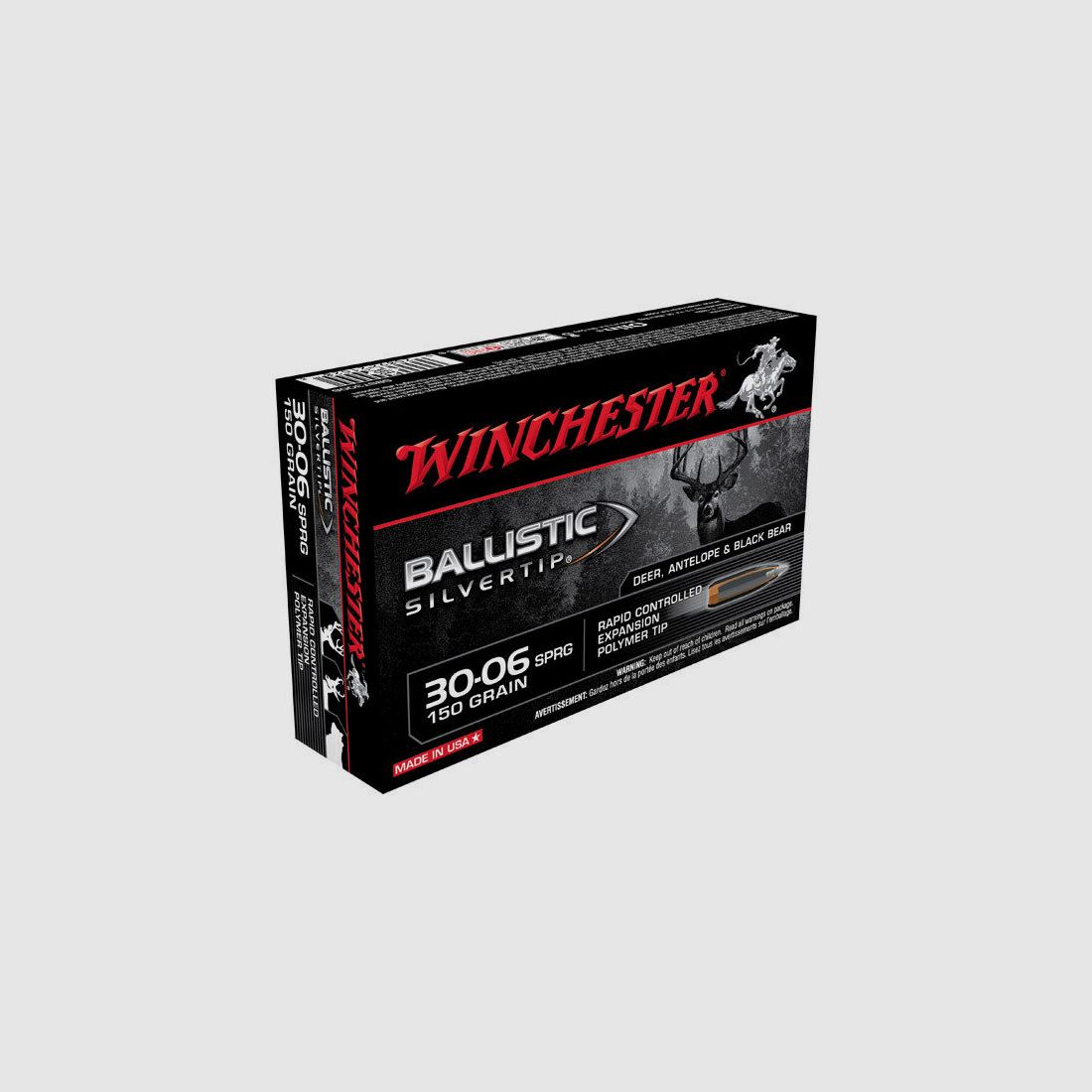 Winchester Ballistic Silvertip 150grs à20 .30-06 Spring.