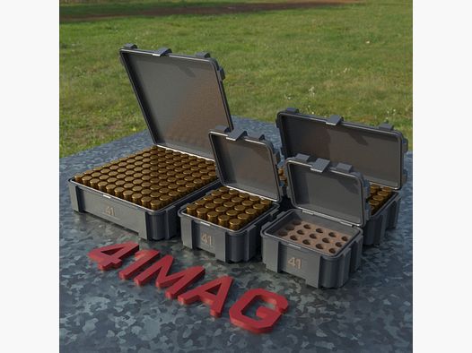 Filamelt Munitionsbox / Ammo Box .41 Magnum – Patronenbox ‘Klappdeckel’ – 20 / 25 / 50 / 100 Runden