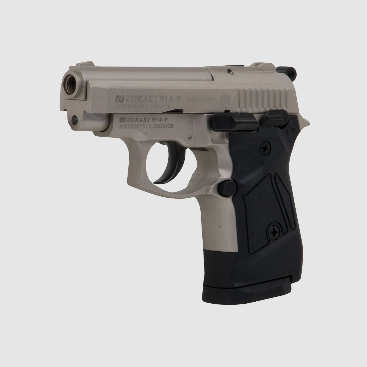 Schreckschuss Pistole Zoraki 914-P Satina PTB 1070 Kaliber 9 mm P.A.K. (P18) + 50 Schuss