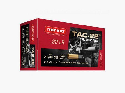 .22LR NORMA TAC-22 Subsonic 40gr