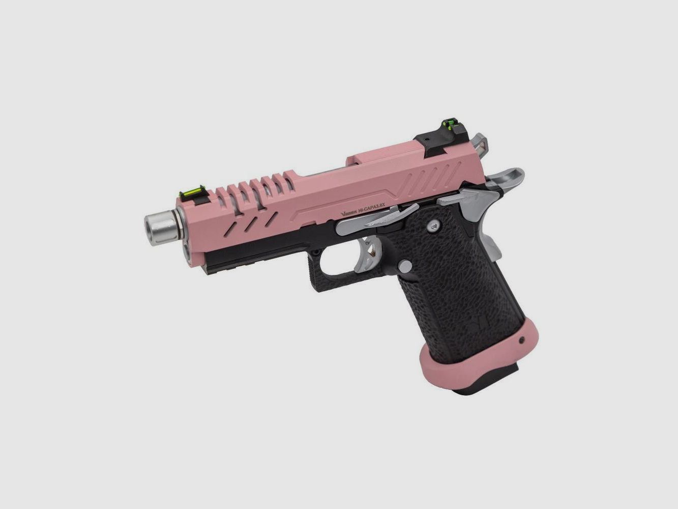 GBB Gas Replica Vorsk Hi-Capa 3.8 PRO Zwart Roze - 1,0 Joule - Precisie en Realisme voor Airsoft, afbeelding 4 van 4