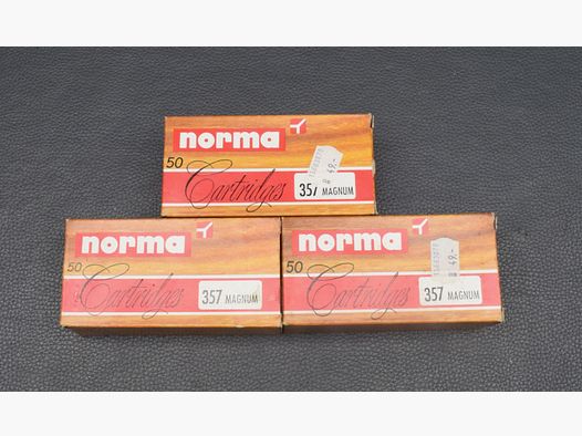 Konvolut 150 Patronen Norma, 357Mag SWC/Teilmantel, 2,6g/40gr, zum Sonderpreis!