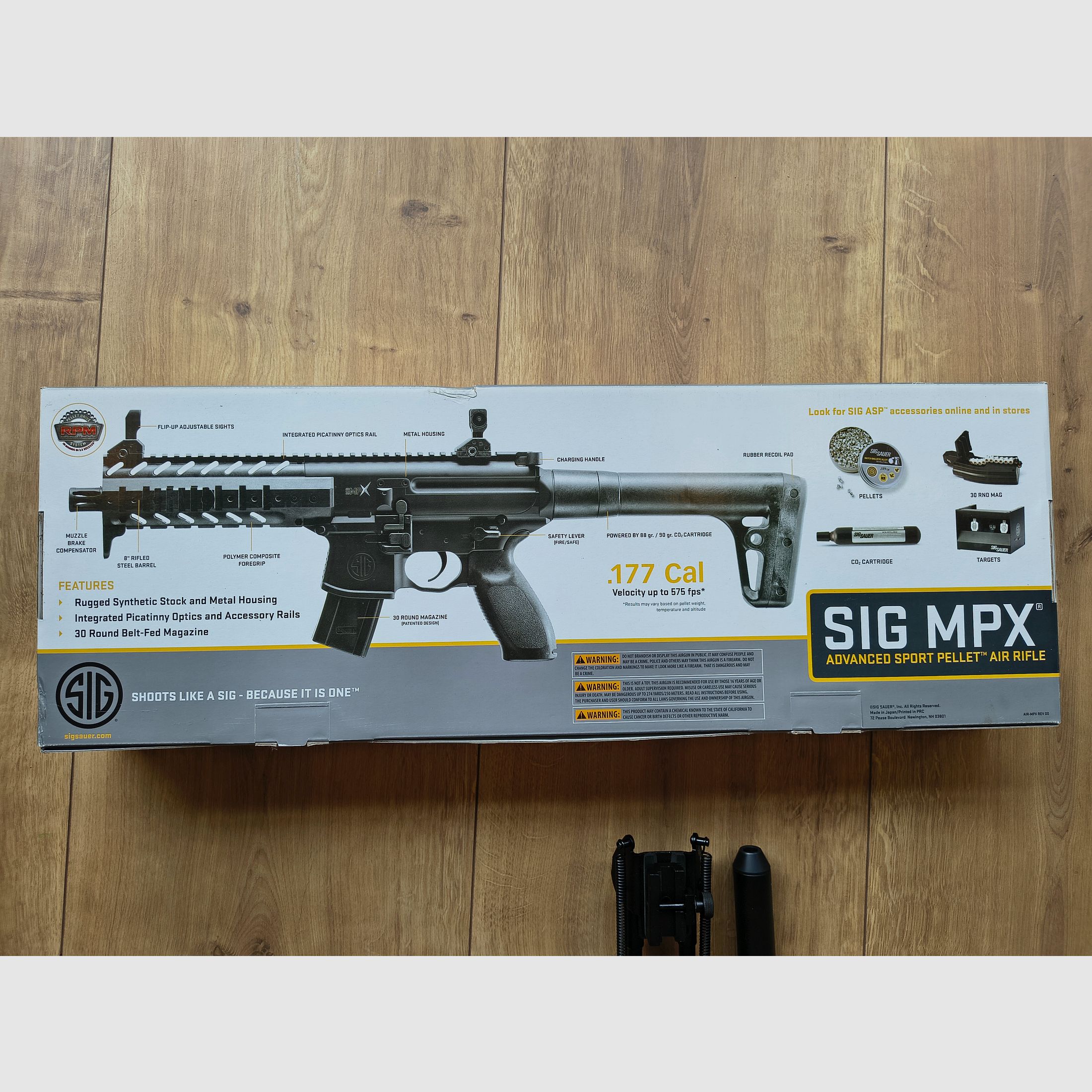 SIG SAUER MPX CO2 Gewehr 4,5mm Diabolo mit Schalldämpfer
