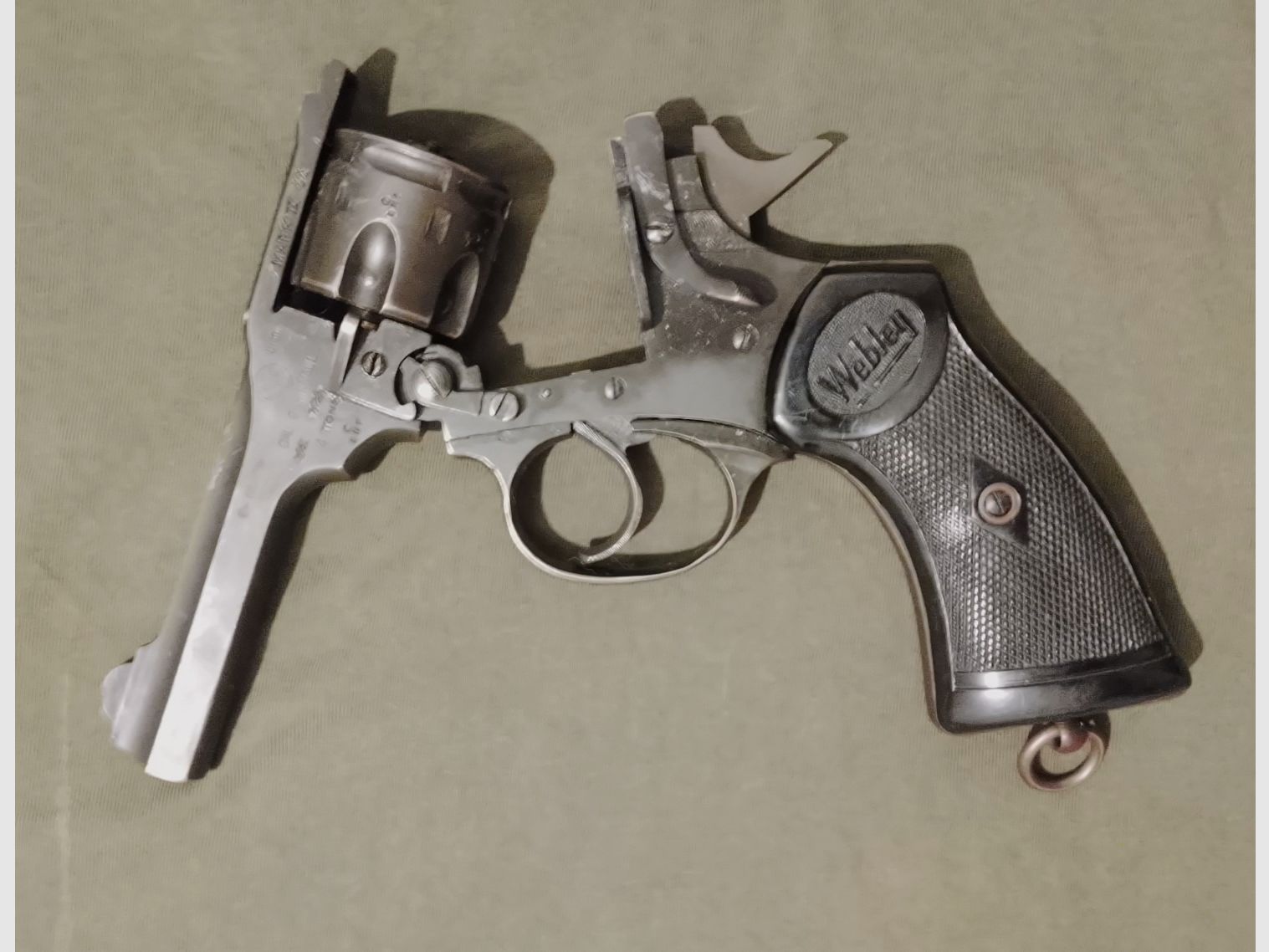 Original Webley Mark IV Revolver umgebaut auf 9mm Knall mit PTB und somit frei zu verkaufen ab 18 Jahre