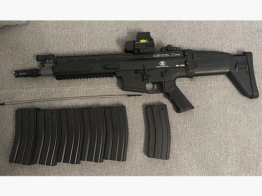 FN SCAR L S-AEG - Compleetset - 1,3 Joule, 6 Magazijnen, Red Dot & Koffer! Vanaf 18 jaar