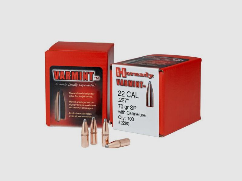 Hornady Geschoss 22 Cal .224 50gr SP SX (100)