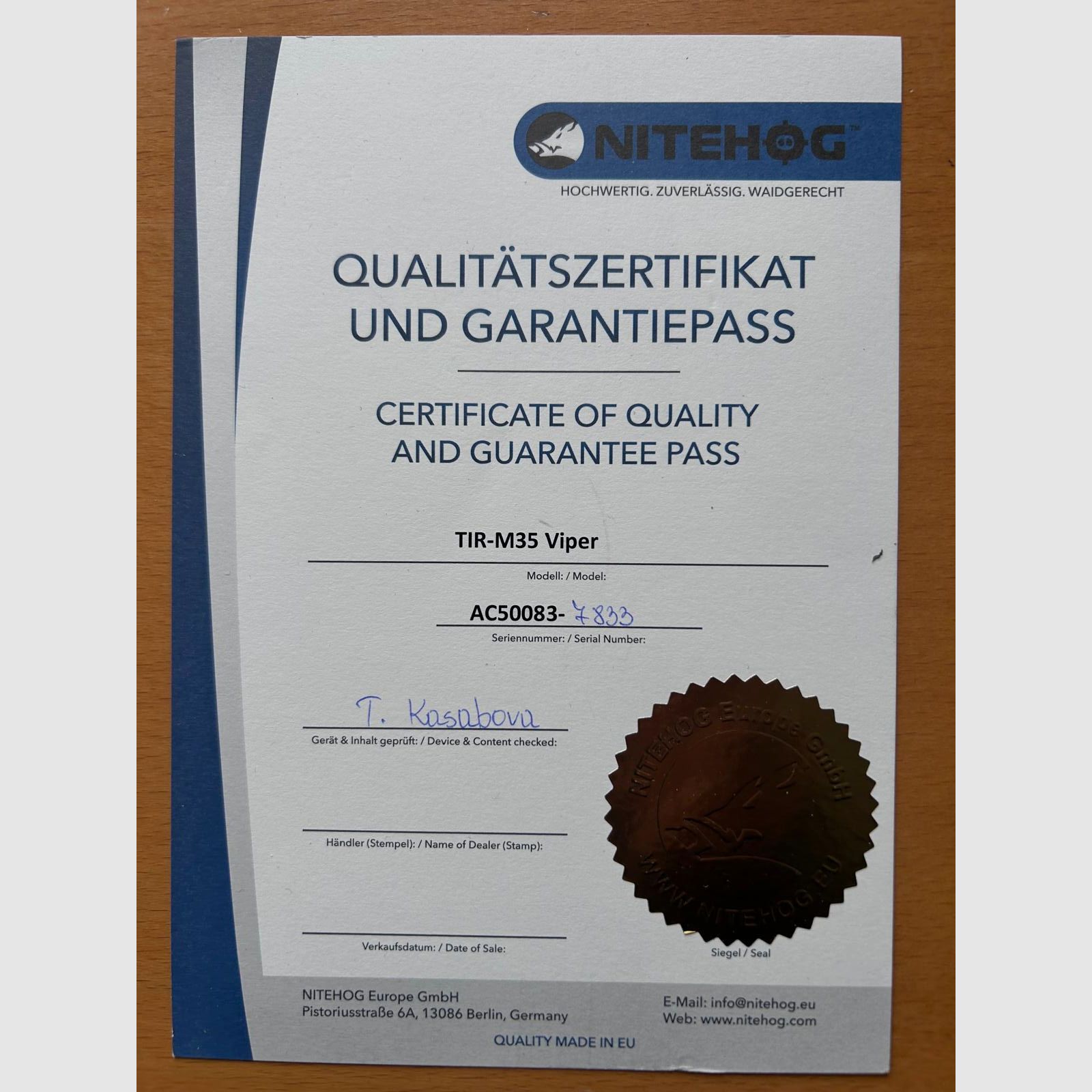 Nachtsichtgerät Dual use neuwertig: Nitehog TIR-M35 AC Viper Wärmebildvorsatzgerät 