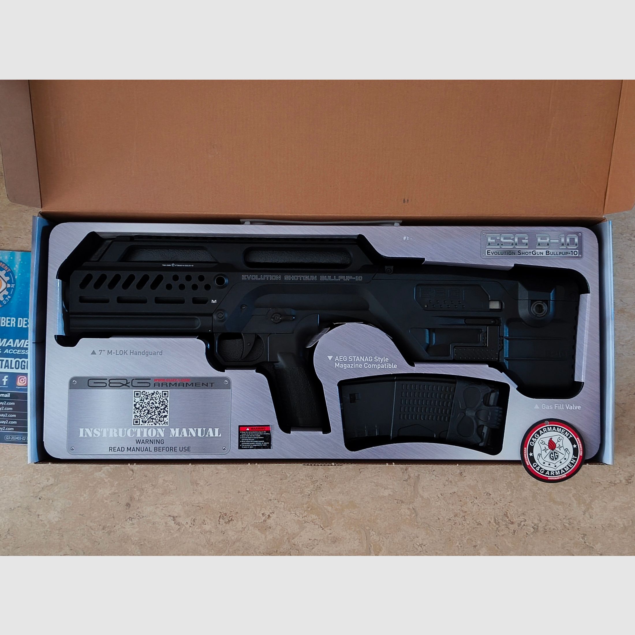 Airsoft G&G ESG B-10 Gas Shotgun NBB