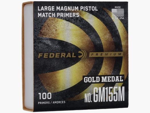 Federal GM155M Gold Medal Large Magnum Pistol Primer VE100