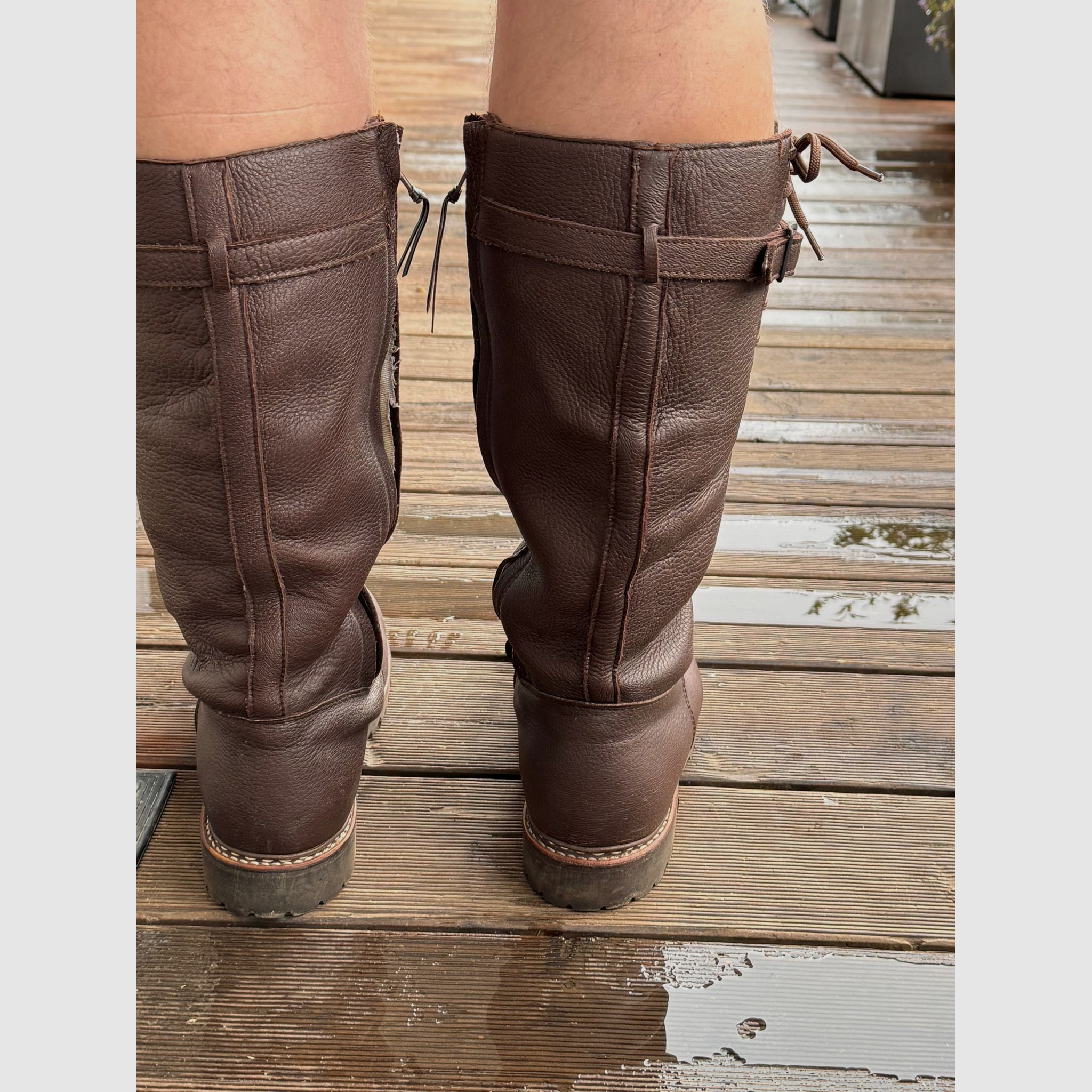 Lederstiefel, Marke Hanwag, mit Lammfell