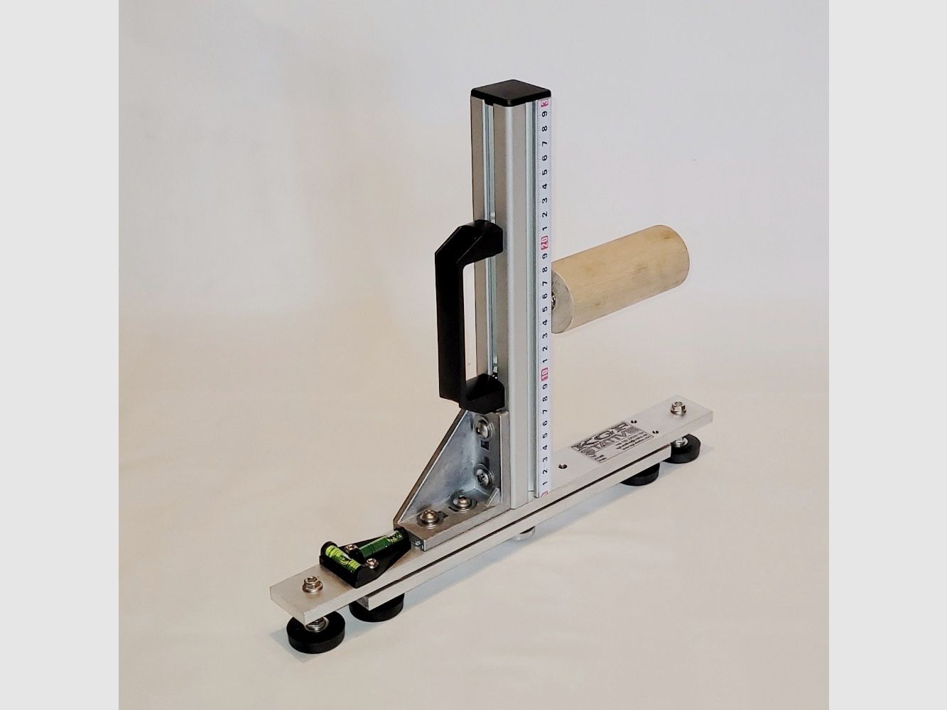 KGF Auflagestativ - Auflageständer Alu X-300-Pro mit Buchenholz-Auflage, klappbar, Waage, Griff und Maßband