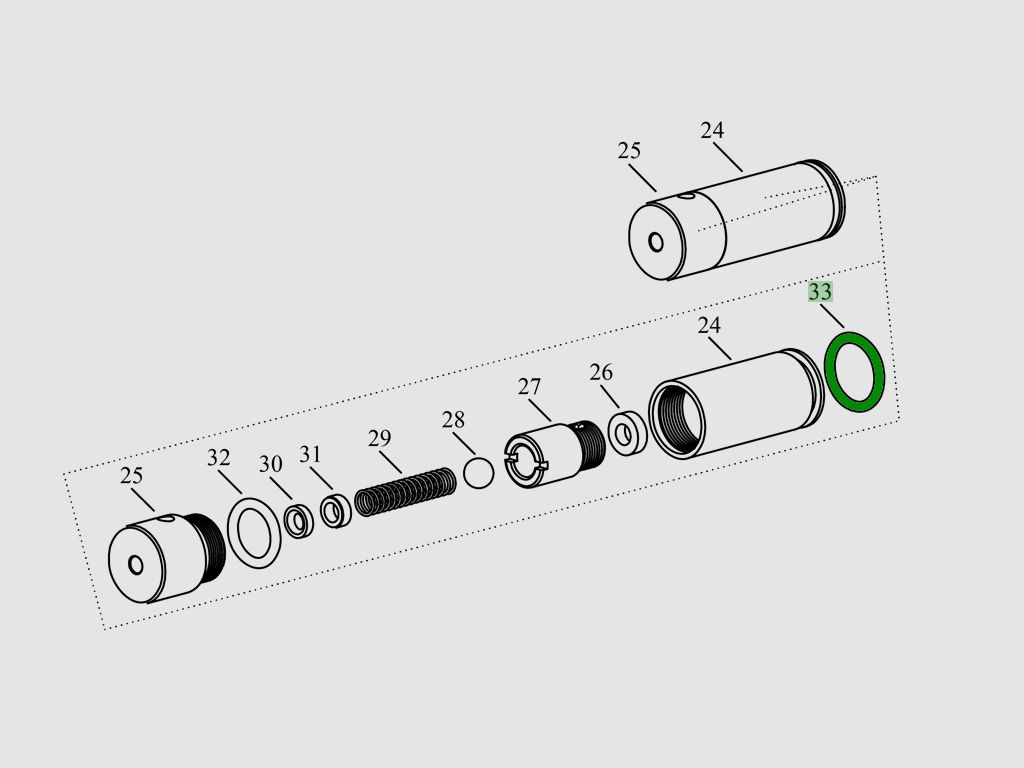 Dichtung fĂĽr Druckzylinder fĂĽr Vorkompressions-Luftgewehr Norconia P1