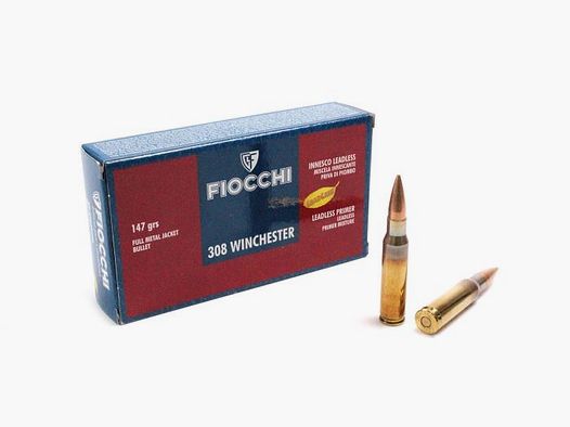 CARTOUCHES FIOCCHI .308 WIN FMJ 9,5g. 147 GR boite de 20