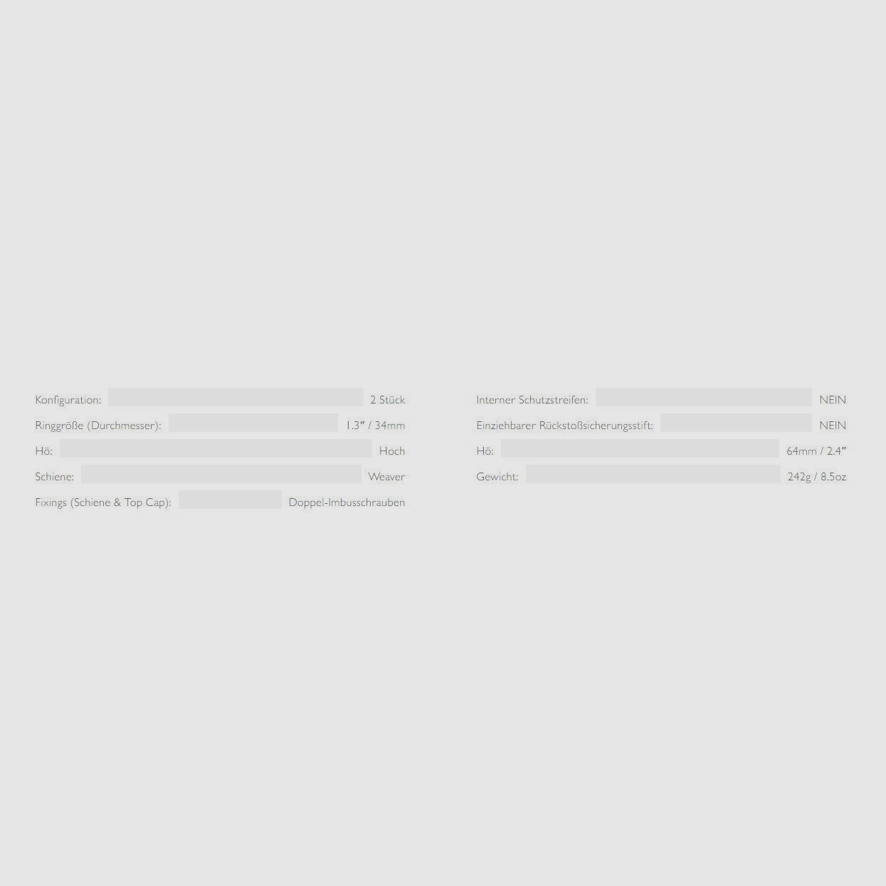 Aussteller HAWKE 23022 2 Stück Ringmontagen 34 mm Precision Steel Weaver Hoch V235