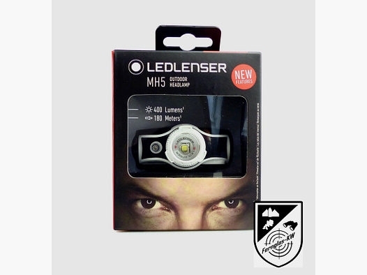 Ledlenser 502146 Lampe frontale LED MH5 Noir Blanc NEU avec lumière rouge câble de chargement magnétique
