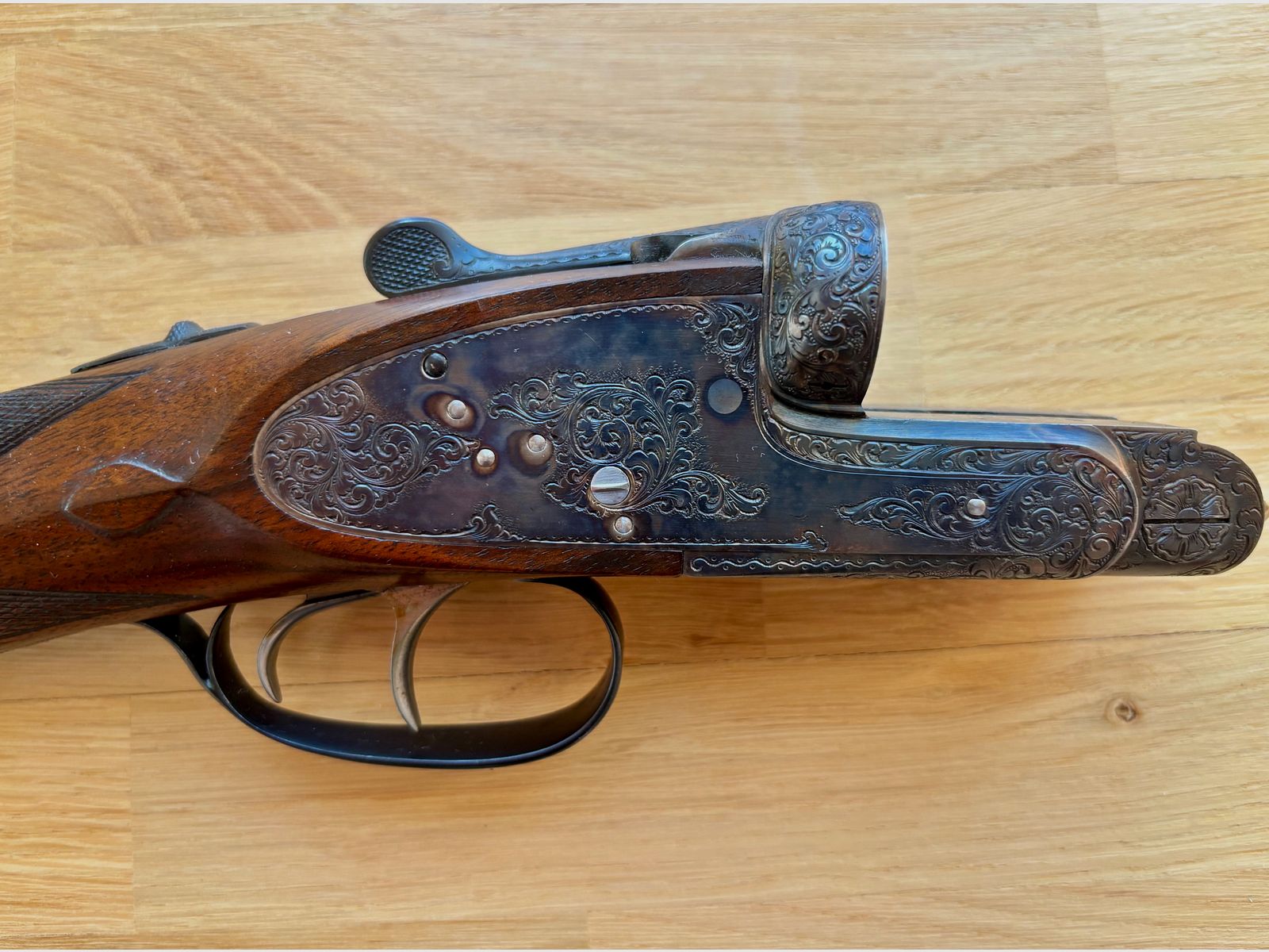 Grulla Seitenschloss Querflinte - Modell 215 - Cal. 12/70 - ejecución de alta calidad - año de fabricación 1977