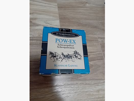 25 Pow - Ex Schwarzpulver Schrotpatronen .16/67,5