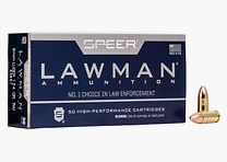 Speer Lawman 9mm Luger 124GR TMJ RN 50 cartridges