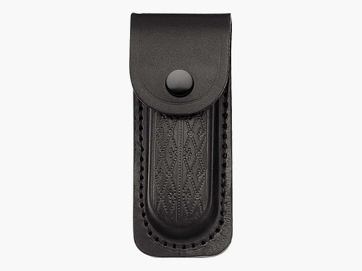Lederetui schwarz fr Heftlnge 11cm Taschenmesser lngs und quer zu tragen