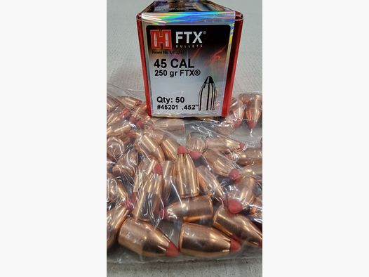 .452/250grs Hornady FTX Geschosse No.45201 50 stk