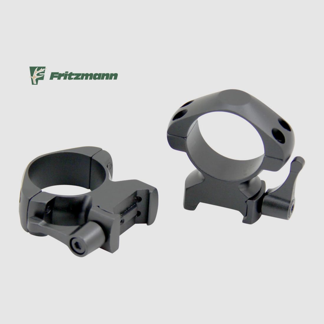 FRITZMANN Schnellspann-Stahlmontage, zweiteilig, 30 mm Ringe, Weaver, 12,5 mm hoch