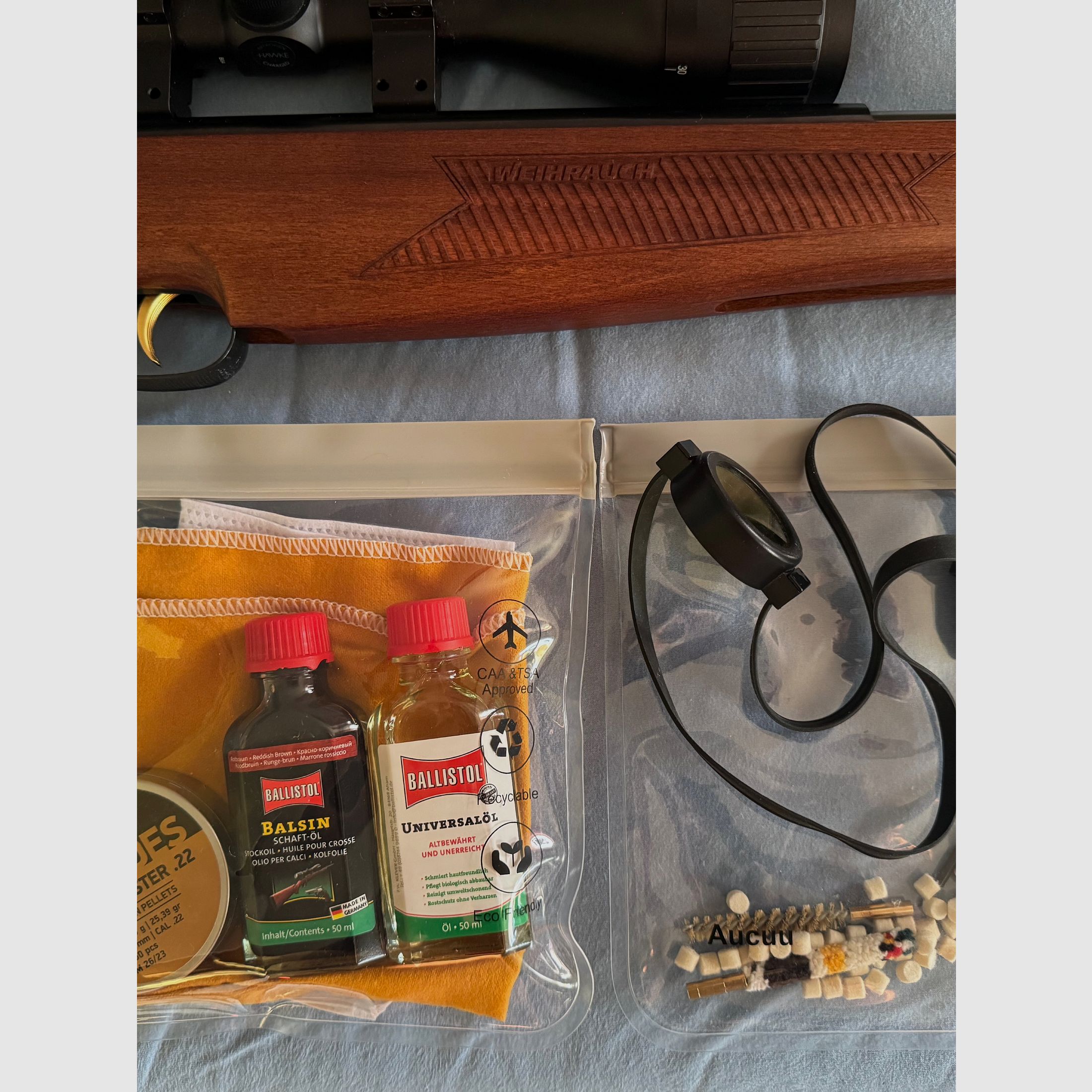 Weihrauch HW 97 Kaliber 5,5 Zielfernrohr HAWKE Futteral ExportFeder