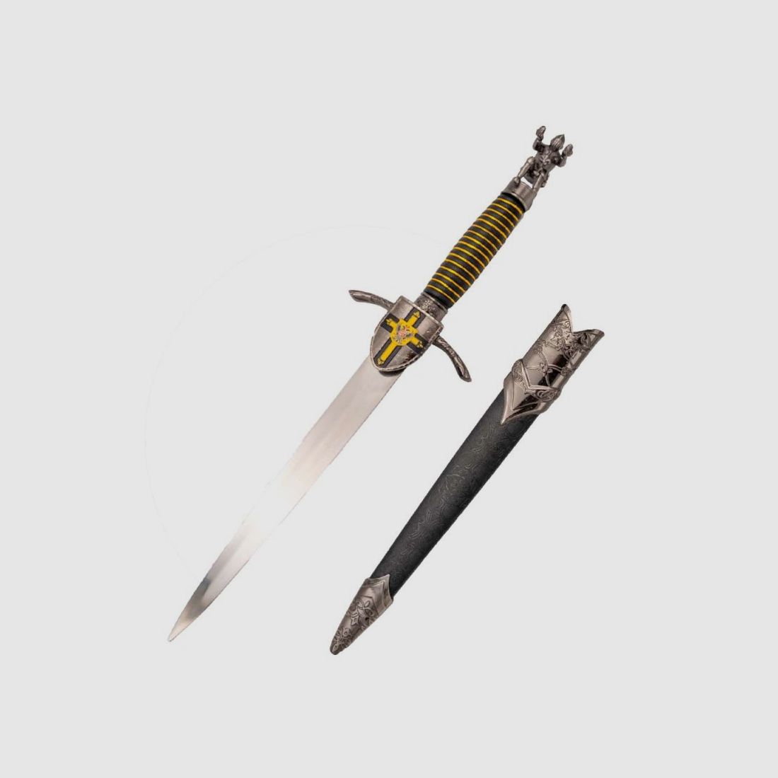 Knight's dagger with armored warrior