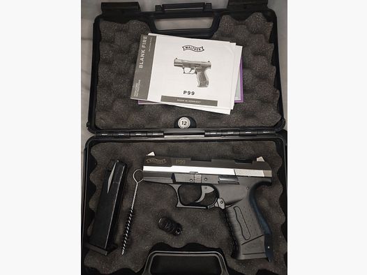 Pistola de fogueo Walther P99 9mm P.A.K. bicolor Níquel (PTB 762) P 99