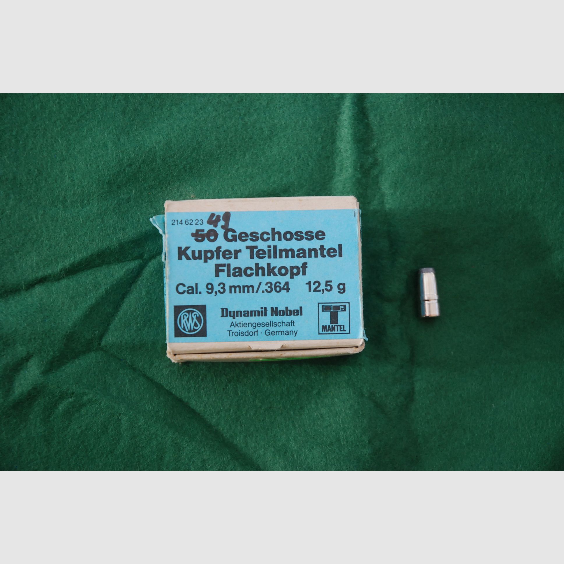 RWS proyectiles 9,3mm/.364 cobre de punta semiblindada 12,5g/193GR 49 piezas