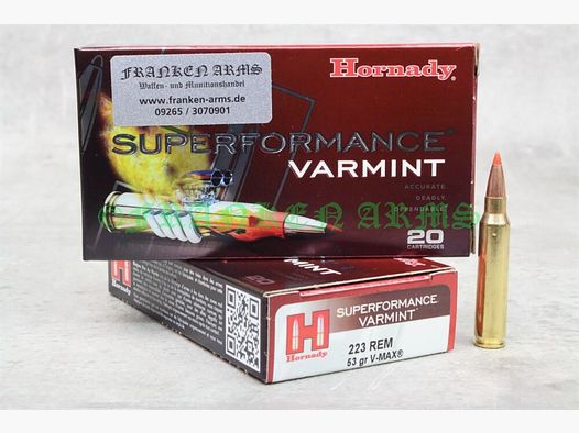 Hornady V-Max .223 Rem. 53gr. 3,4g 20 Stück Staffelpreise