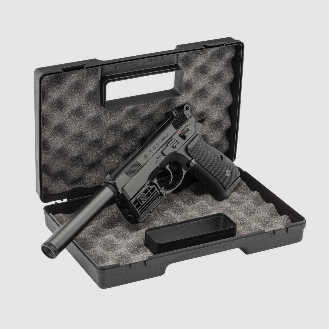 Airsoft Pistool Pack ASG CZ75D CO2 - Compleet Koffer - Laser en Demper - Klaar voor Realistische Confrontaties, afbeelding 1 van 5