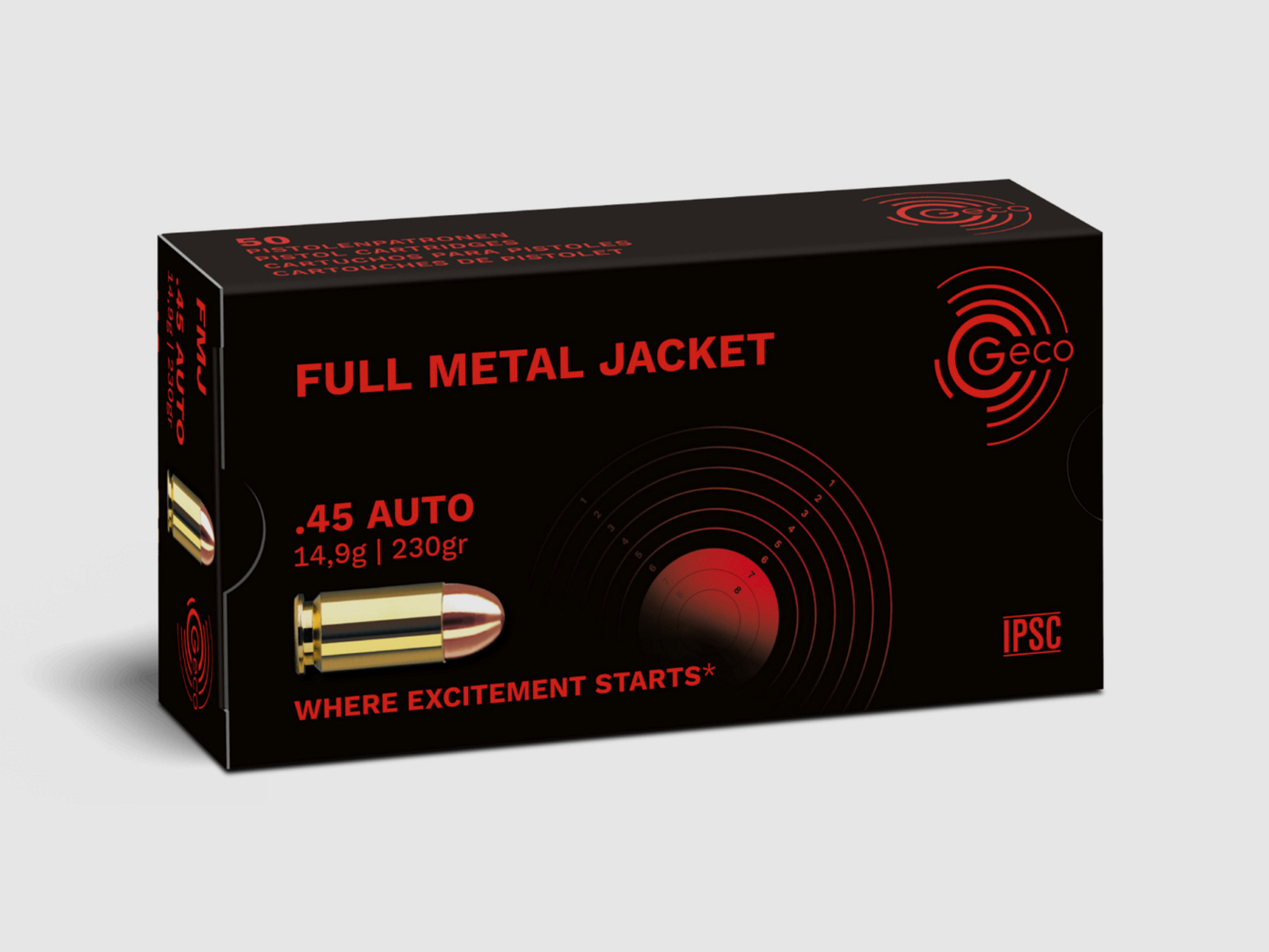 Geco 2317714 .45 ACP pełnopłaszczowa 14,9g 230grs. amunicja do pistoletów