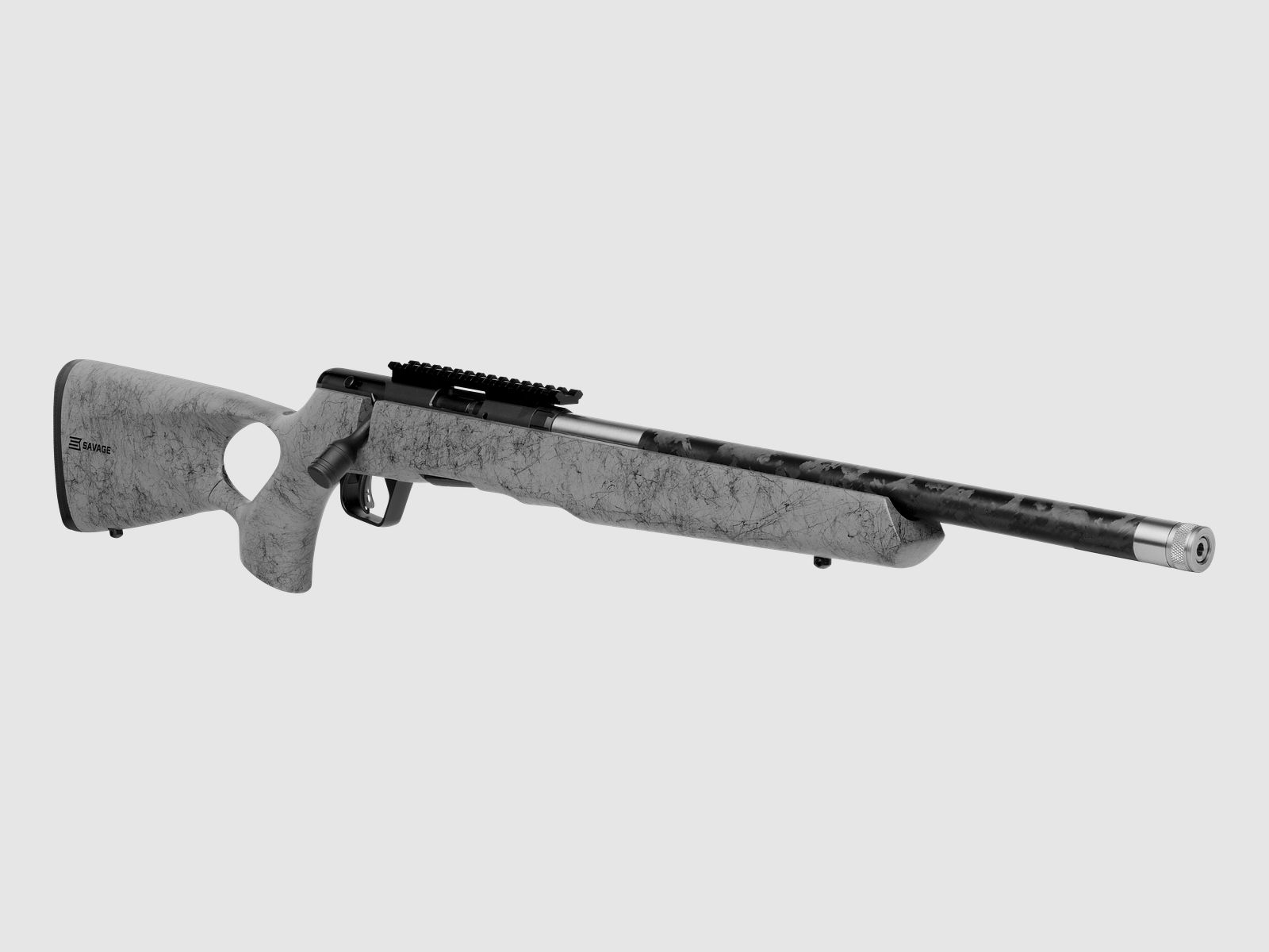 Savage B22 Timberlite with hole stock In stock