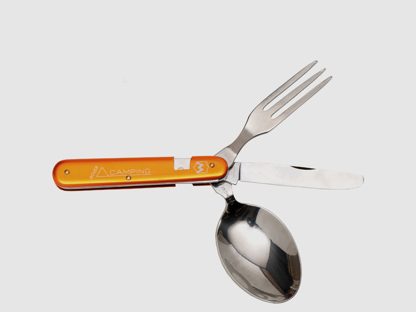 teilbares Camping-Besteck orange Messer Gabel Lffel Urlaub Reise