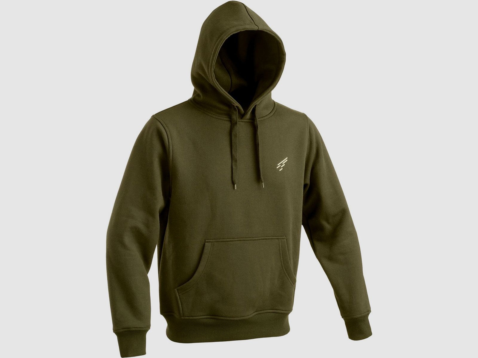 Defcon 5 hoodie met zakken en groen logo aan de voorkant