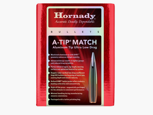 Hornady A-Tip Match Pociski 6,5 mm/.264 153 gr | 100 sztuk Artykuł 2638