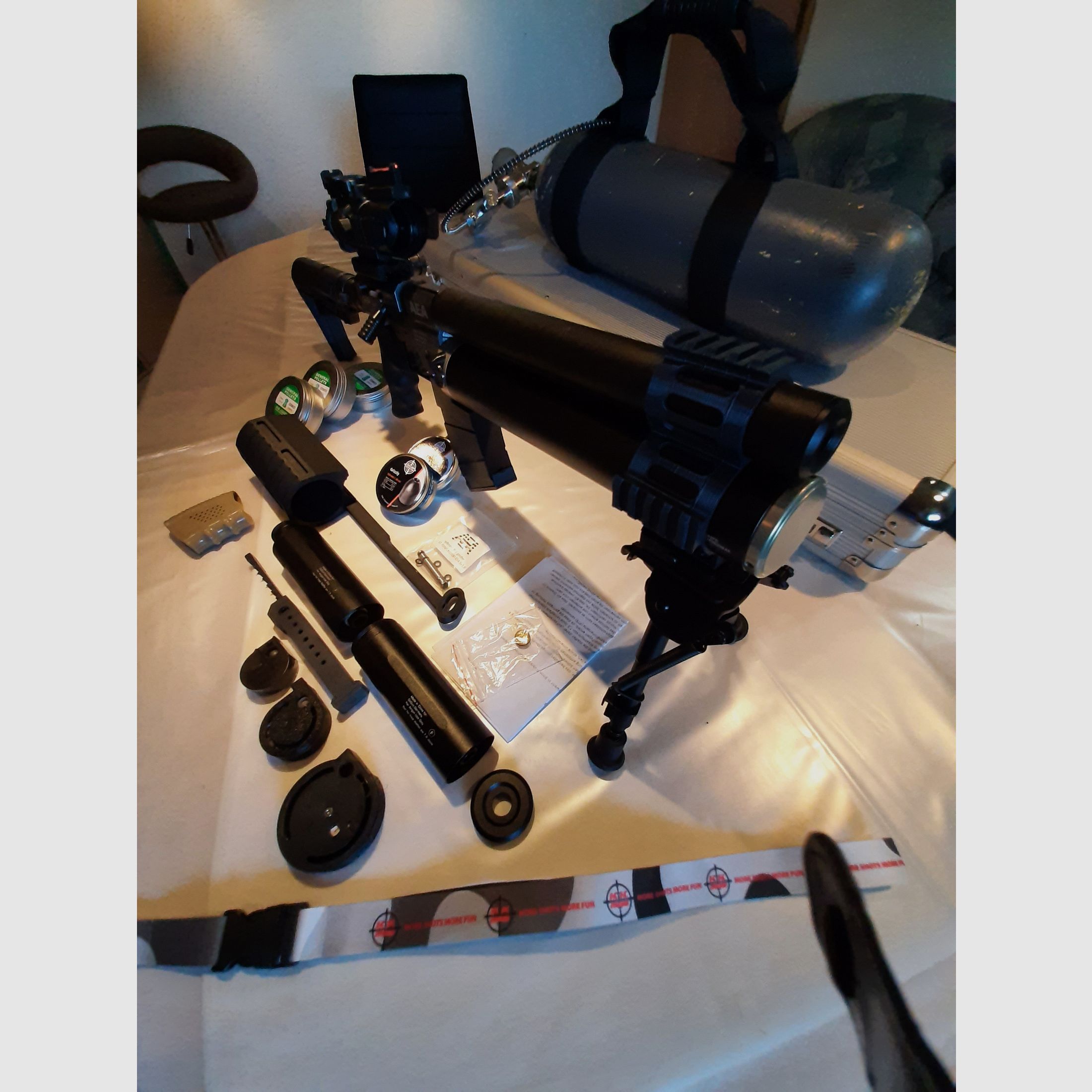 AEA HP MAX 9MM Luftgewehr F Version inkl. Schalldämpfer Pressluftflasche 300 Bar.  Tüf  2030