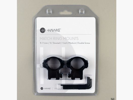 Hawke Ring Mounts 9-11 ,, / 3/8 Dovetail / 1 inch / medium / double Screw