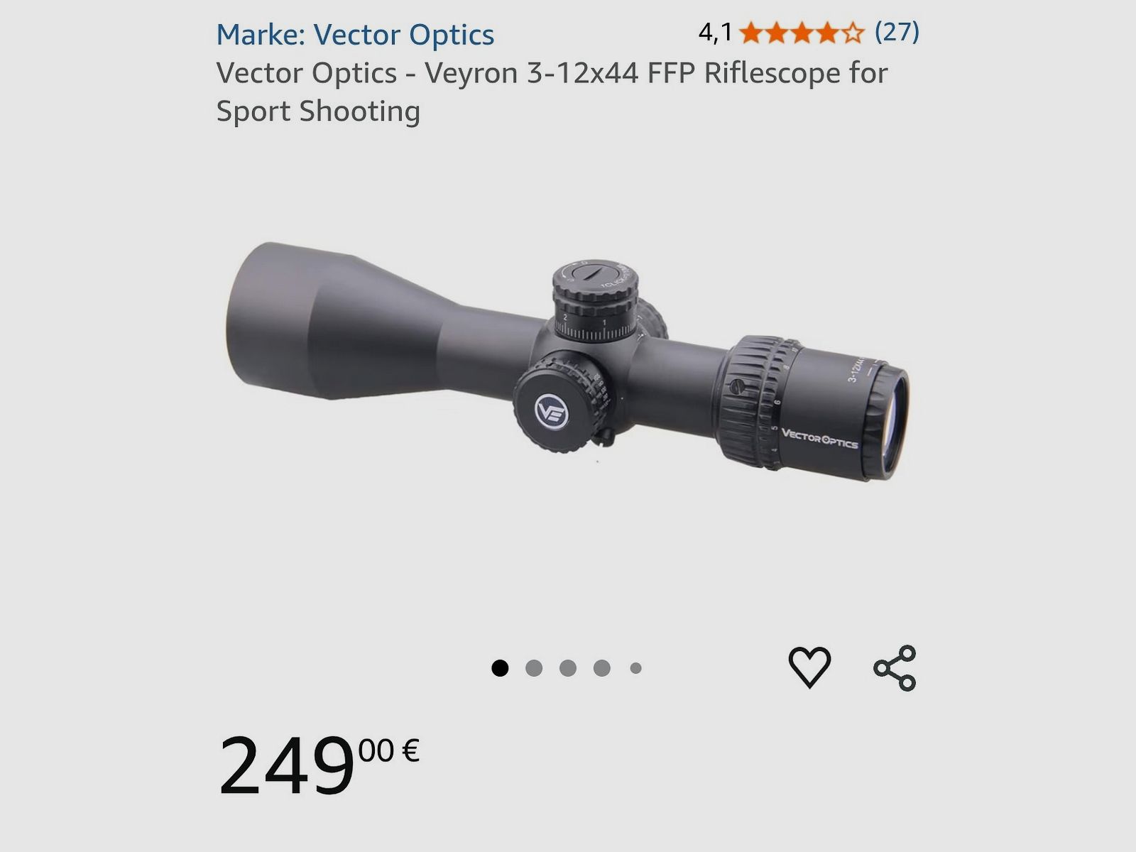 Victor Optics Veyron 3-12x44 Zielfernrohr mit verstellbaren Montagen