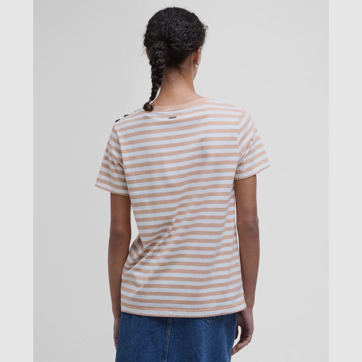 BARBOUR T-Shirt Ferryside Striped Toast