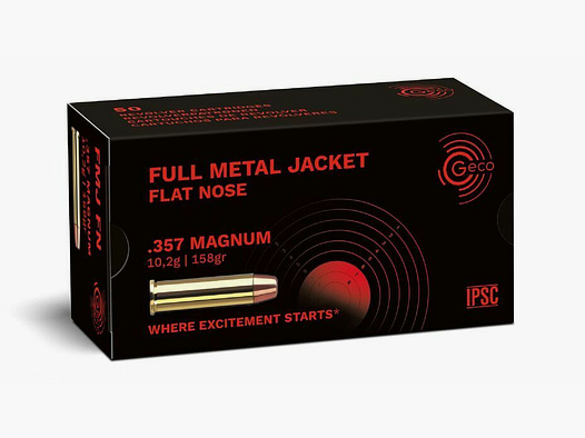 Geco FMJ Flat Nose 10,2g/158grs à50 .357 Mag