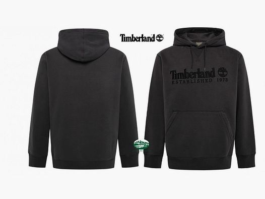 TIMBERLAND Sweatshirt with Embroidered Logo Established 1973 in Vintage Black