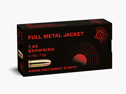 Geco 7,65 browning palla intera a testa tonda 73 gr. - 50 pz.